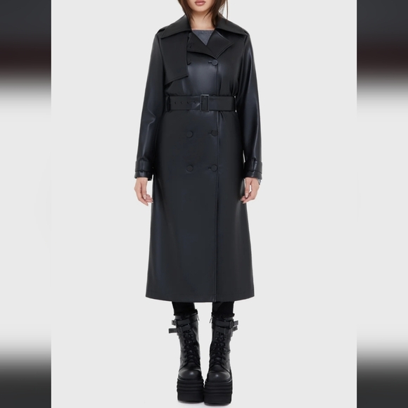 Killstar Jackets & Blazers - Killstar Sleek Black Trench Coat